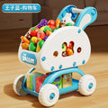 Kidsartificial supermarket shopping cart trolley toy play house fruit cutting fun boys and girls kitchen birthday products