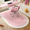Bedroom computer chair floor mat, kids study chair rug, study desk swivel chair underfloor protector, arch-shaped foot pad