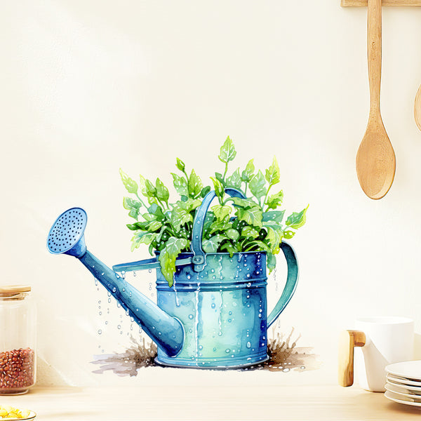 Cross-border e-commerce supply Green plant watering kettle decorative sticker Environmental protection Simple balcony Kitchen beautiful decorative wall sticker