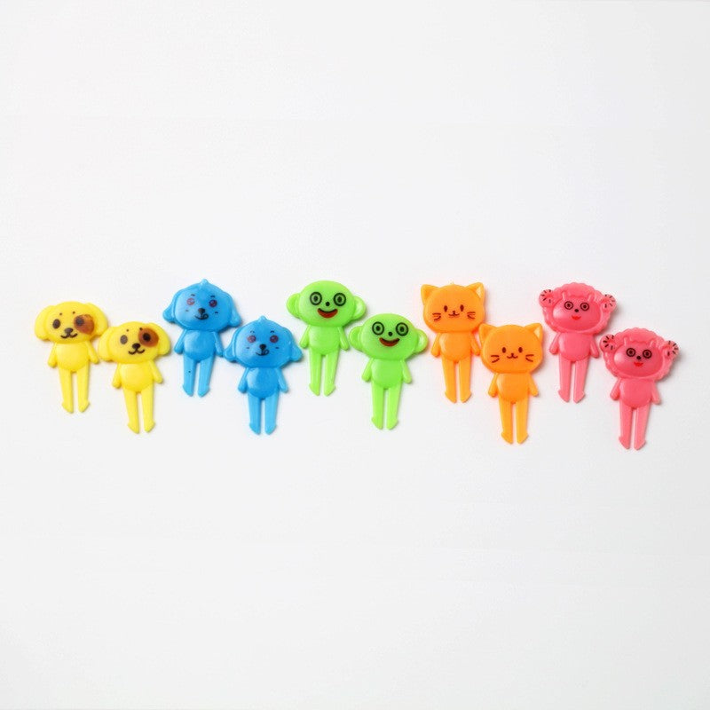 cartoon fruit fork set - cute animal creative fruit picks, bento fruit forks, dessert forks - wholesale