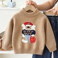 Kids' crewneck knit sweater & cartoon bear denim pants set - new  collection