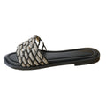 One-line slip-on slippers for women 2025outwear women's sandals exportplus sizek-style beach rhinestone women's slippers