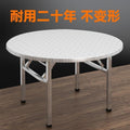Extra-thick stainless steel folding round table - ideal for bbq, food stalls, rural dining, commercial restaurants, and outdoor seating