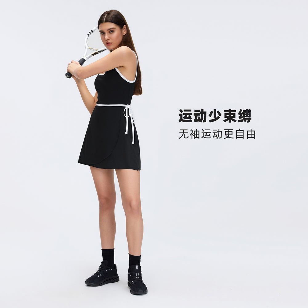 Summer sports dress for women with chest pad, breathable back, yoga skirt, fashion tape fitness tennis skirt d26041