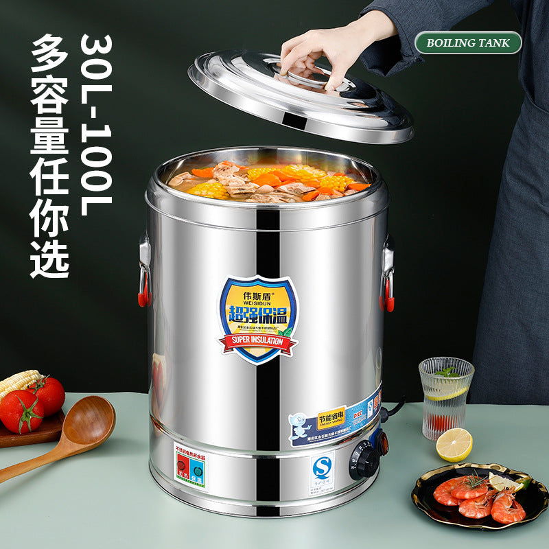 Food warmer, large-capacity temperature-controlled stall, special canteen warmer, lunch box, stainless steel rice bucket