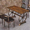 Retro dining table and chairs, hotel canteen, restaurant table, noodle shop, snack bar, barbecue hot pot restaurant, fast food table and chair combination