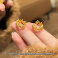 Gold hollow flower ear cuff earrings for women 026 new hot style niche fashion exquisite versatile earring jewelry wholesale