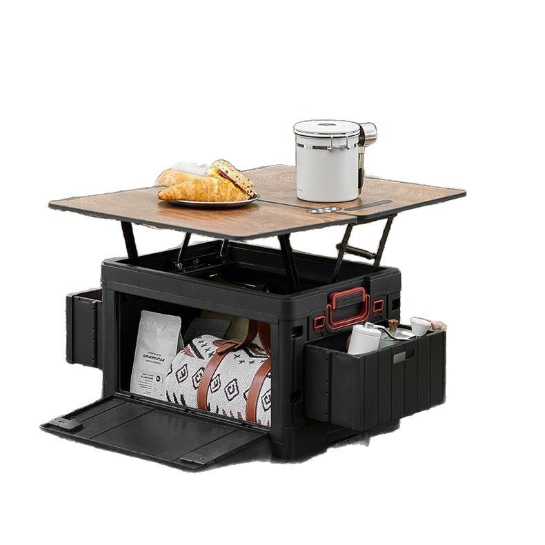 Outdoor camping storage box table all-in-one foldable large capacity car storage box multifunctional camping storage foldable table