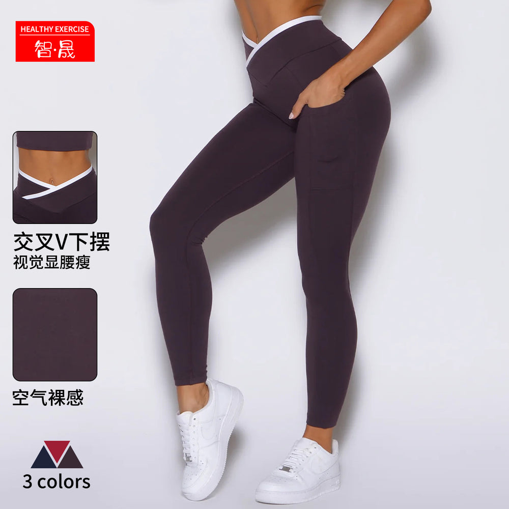 new cross-border shockproof push-up color block bra and high-waisted seamless compression professional fitness yoga leggings set