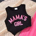 children's clothing, european and american style, girls' spring/summer sleeveless letter-print tank top and tie-up cargo pants two-piece trendy kids' outfit