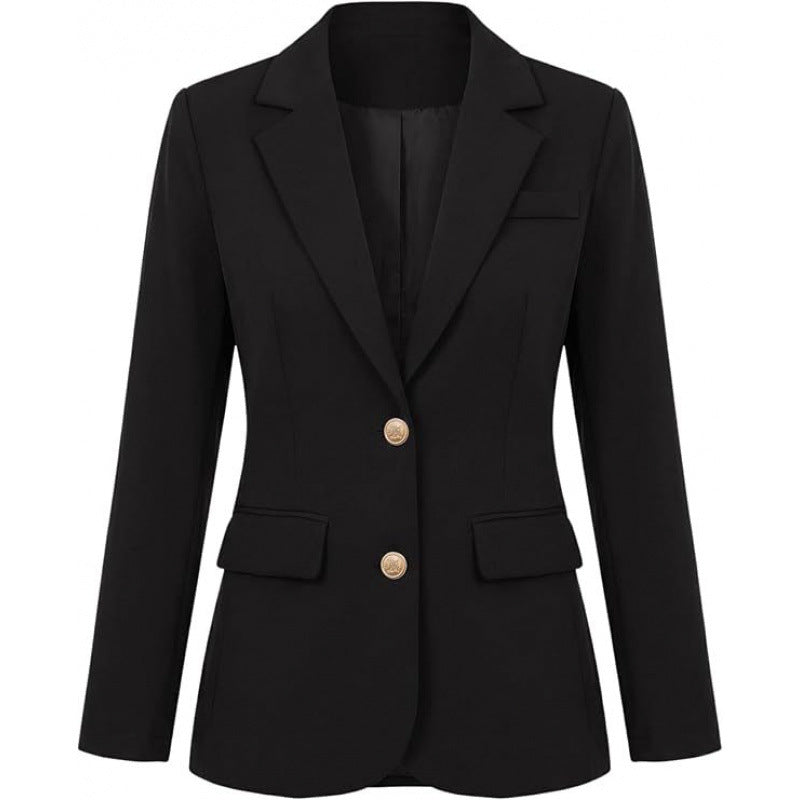 Amazon fashioncasual suit outwear women's  spring new arrivallong sleeves single breasted work suit