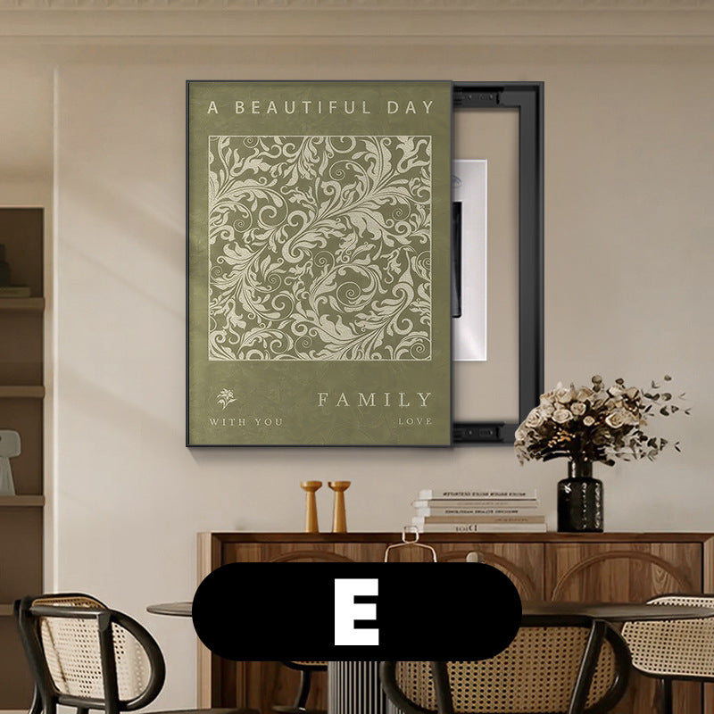 Medieval style meter box decorative painting Maillard French retro blocking distribution box switch box cover plate vertical hanging painting