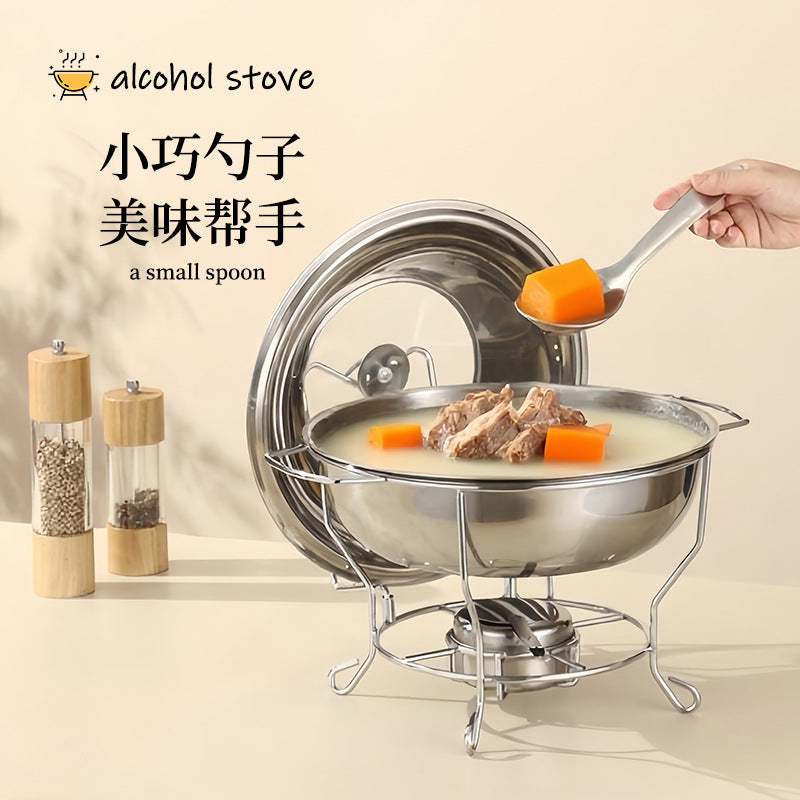 Thickened buffet stove cross-border hot-selling stainless steel round insulation stove restaurant commercial heated buffet stove