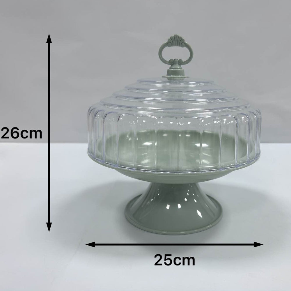 Classy display plate modern casual plastic round fruit plate multi-functional with lid large capacity plate glass plate
