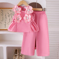 Kids clothing cross-border exclusive for european and american girls new arrival children's pink vest + pants baby children's clothing