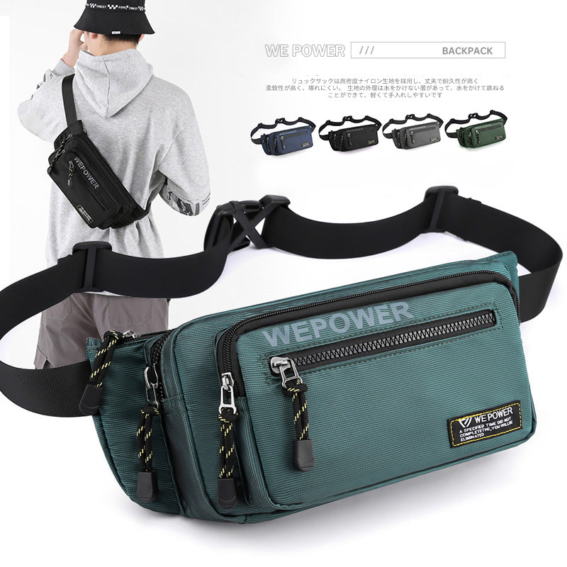 Cross-border new sports fanny pack, fashionable men's breast bag, messenger bag, outdoor running mobile phone bag, fitness equipment bag.