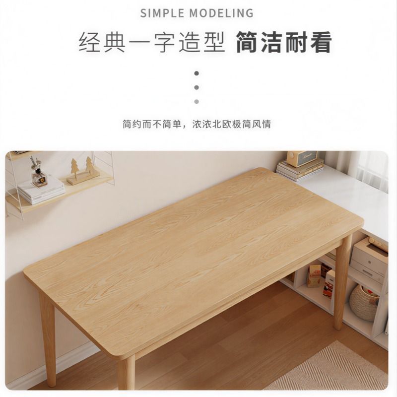 Solid rubberwood desk - home office desk, workstation, study writing desk, computer desk, bedroom study table