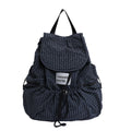 Multi-pocket plaid fashion commuter nylon student backpack - 2025 autumn korean style large capacity drawstring backpack for women