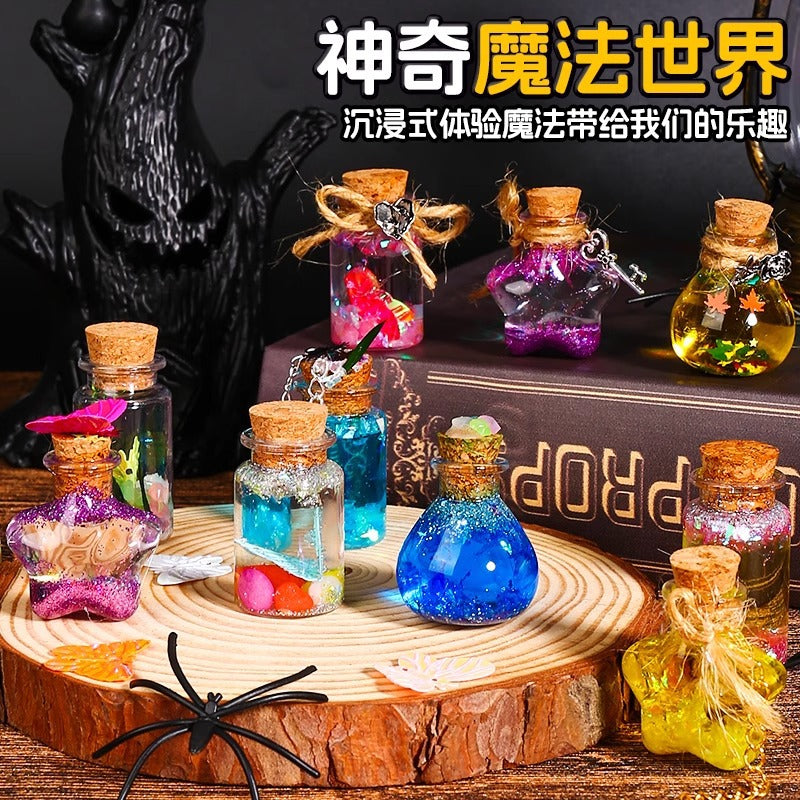 Little magician girl diy simulation witch science experiment enlightenment exploration handmade potion water bottle gift 6