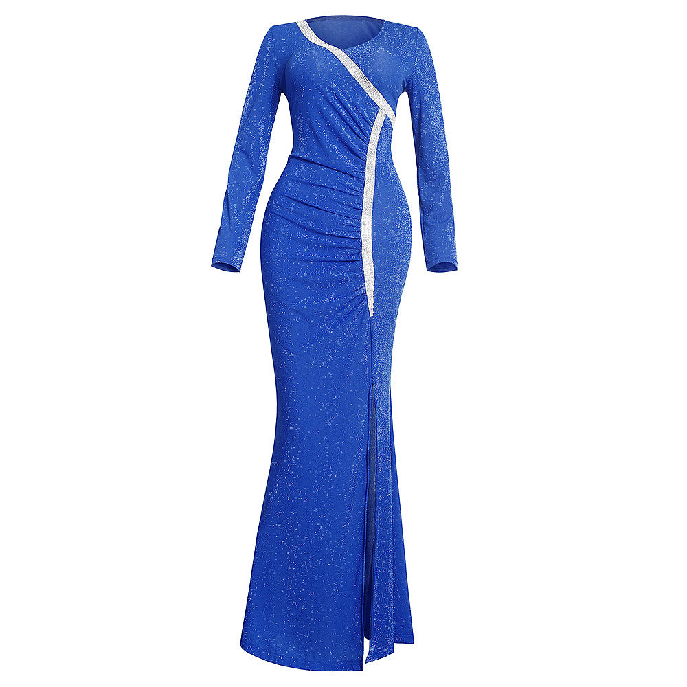 African plus size women's clothing new arrivalfashionexport socialite evening dress   hot diamond v neck long skirt