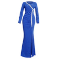 African plus size women's clothing new arrivalfashionexport socialite evening dress   hot diamond v neck long skirt