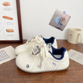 Versatile round-toe student sneakers, sweet style flat shoes, 2026 spring new collection, collegiate style color block german army trainers