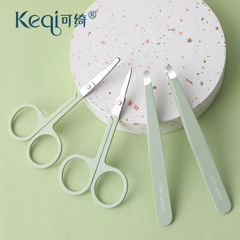 Wholesale eyebrow shaping kit - beauty tools, scissors (straight & slant tip), tweezers, eyebrow scissors, nose hair trimmer, eyebrow razor - hot selling