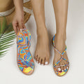 New fashion colorful women's flat slippers sandals low heel shoes ladies' outdoor wear