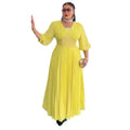 Aliexpress cross-border african new plus size women's elegant maxi dress, european and american foreign trade trendy v-neck pleated dress