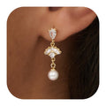 European and american cross-border hot seller: fashionable, exquisite, compact, and luxurious pearl pendant earrings for women - exuding a high-end, elegant, and sophisticated "it girl" vibe