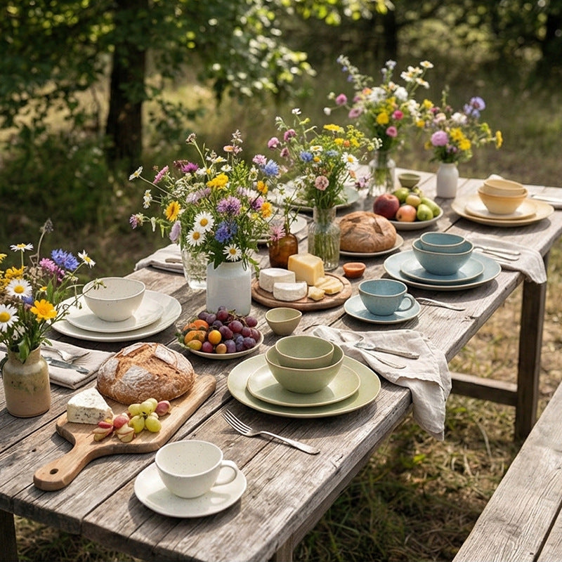 Vintage irregular high-end bowls, plates, and dishes - restaurant, hotel, and home tableware - unique dinnerware for serving dishes, desserts, rice bowls, and plating