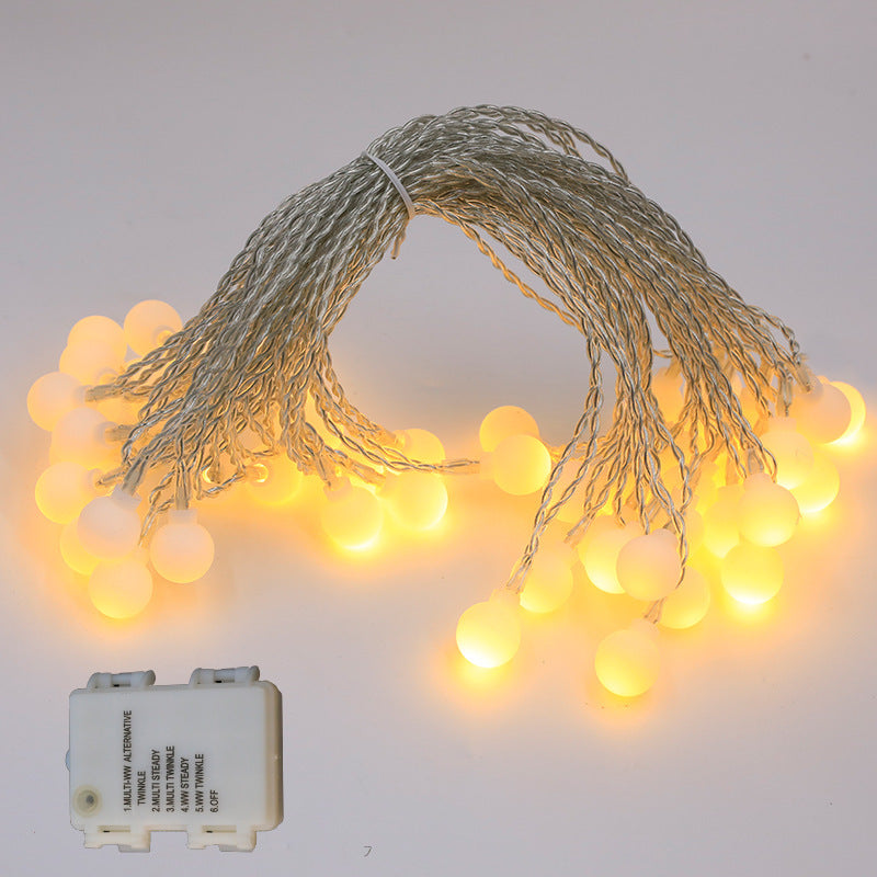 New 100LED stepless two-color dragon ball light string classic milky white small ball light string creative remote control battery box