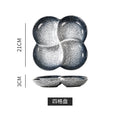Blue rhyme four-compartment dish - small