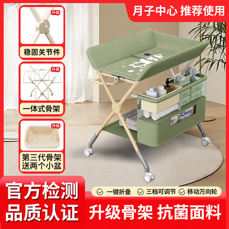 Changing table - multifunctional foldable baby care station for diaper changing, massage, bathing, and newborn care