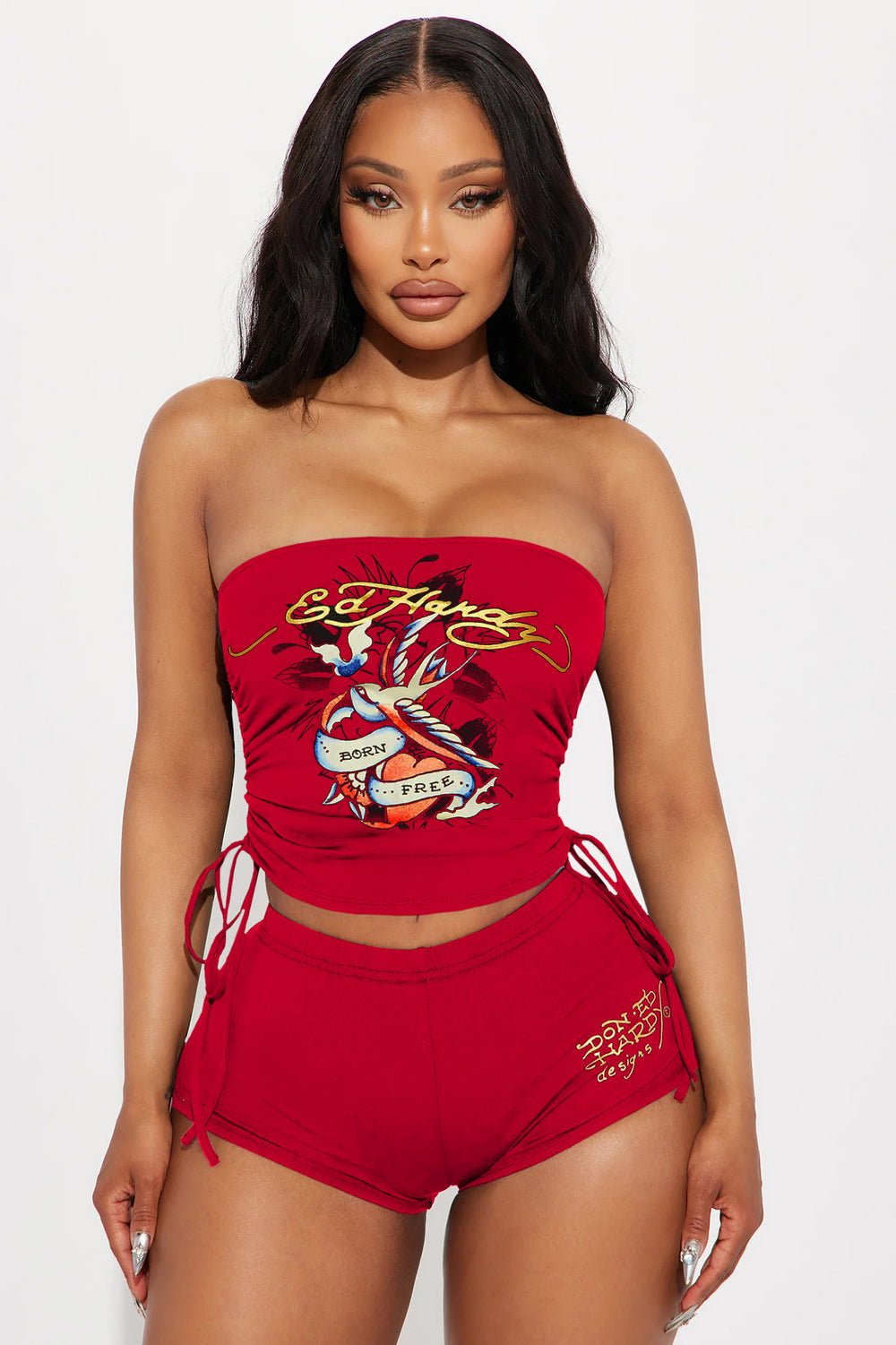 cross-border european and american women's apparel: unique and beautiful printed bandeau top and shorts set - wholesale two-piece layering outfit