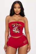 cross-border european and american women's apparel: unique and beautiful printed bandeau top and shorts set - wholesale two-piece layering outfit