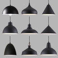 Minimalist industrial black projector light - retro creative restaurant, cafe, bubble tea shop, hot pot restaurant - unique pot lid pendant lamp