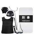 Security equipment eight-piece set: shield, steel fork, leg fork, anti-stab vest, security gear - eight-piece set for schools and kindergartens