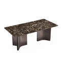 Natural marble dining table and chairs italian normcore large flat floor houseclassy luxury stone rectangular dining table
