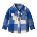 New plaid shirt for boys and girls - autumn/winter outerwear - spring/autumn boys' lapel open collar children's shirt