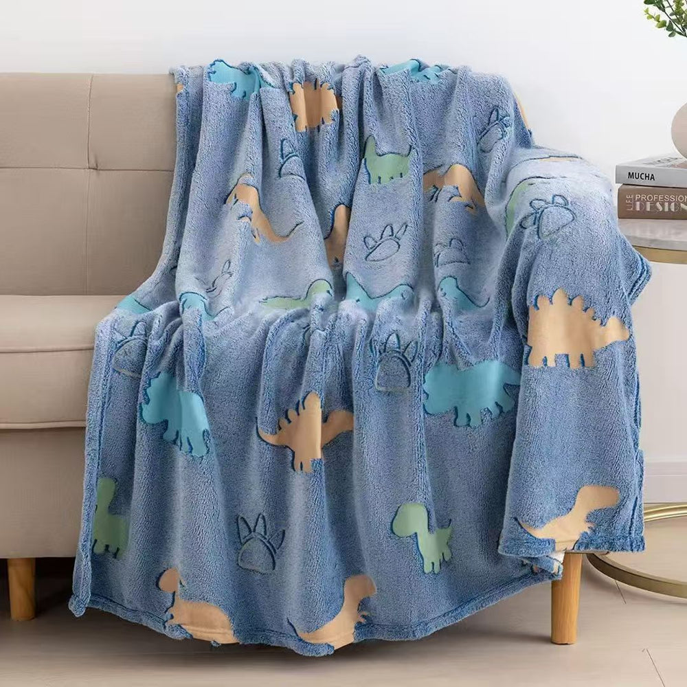 new product: glow-in-the-dark flannel blanket - kids' flannel blanket, light-up throw blanket, office nap blanket, air conditioning blanket