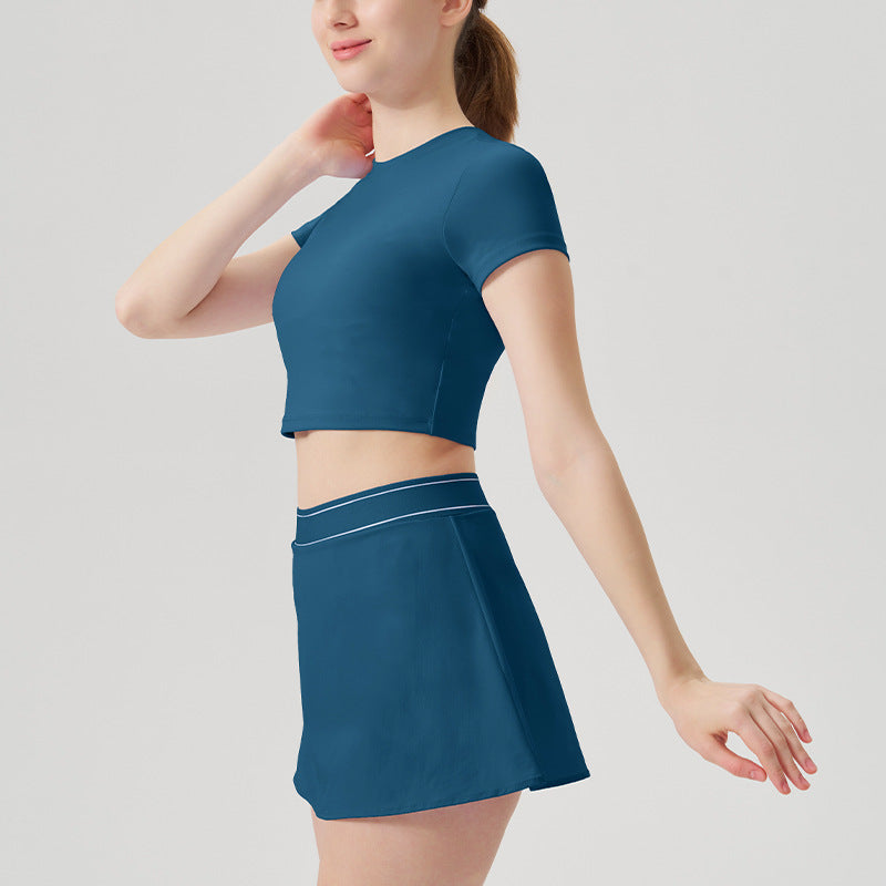 new arrivalcasual sports intimatesfashion tape tennis skirt suit running sports yoga suit fitness suit