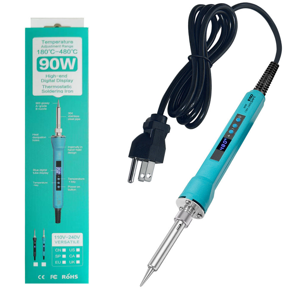 Cross-border new product 90W internal heating type digital display temperature regulation constant temperature electric soldering iron set electric loiron welding pen household maintenance