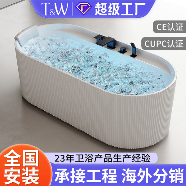 Travel acrylic home free-standing jacuzzi intelligent constant temperature heating surf bubble spa bath