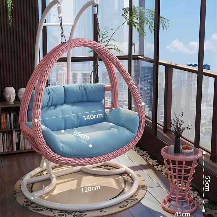 Lazy hammock hanging basket rattan chair for home cradle chair indoor balcony hanging chair courtyard bird's nest hanging plant double swing