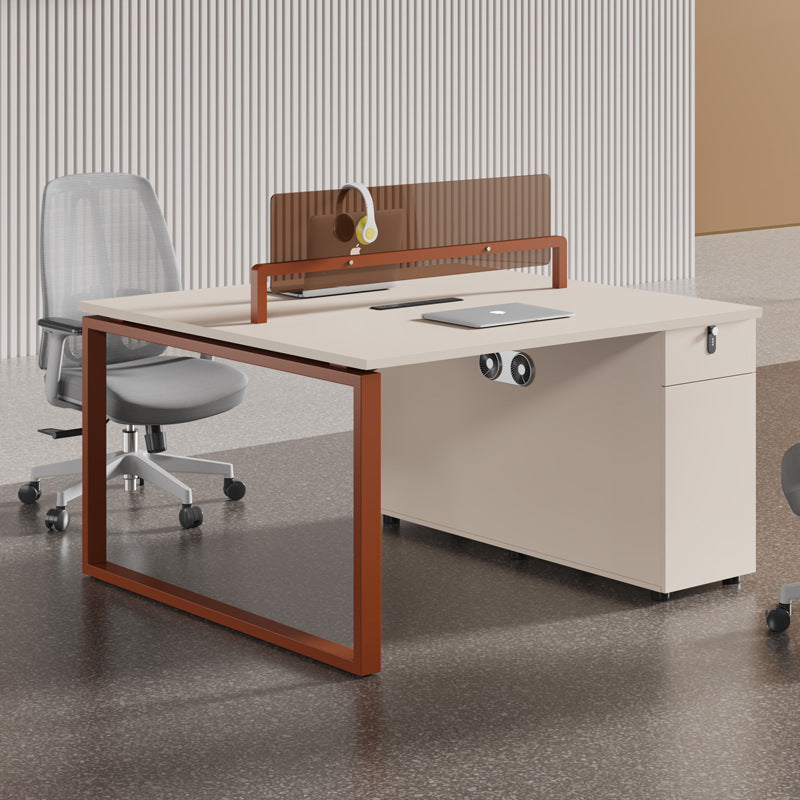 Thickened steel frame office desk and chair combination four-person double 2-person 4-person desk casual modern office electric thickened