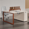 Thickened steel frame office desk and chair combination four-person double 2-person 4-person desk casual modern office electric thickened