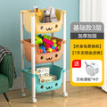 Mobile toy cart storage rack - multi-tier household organizer for books and sundries