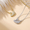[copper inlaid with zirconium] necklace for women cross-border gemstone swan pendant niche high-end electroplated clavicle chain jewelry wholesale