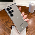 Suitable for samsung s25ultra electroplated frameless mobile phone case s24+ comes with glass lens film transparent thin hard case